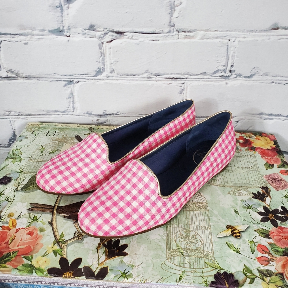 Jack Rogers Pink Gingham Flats